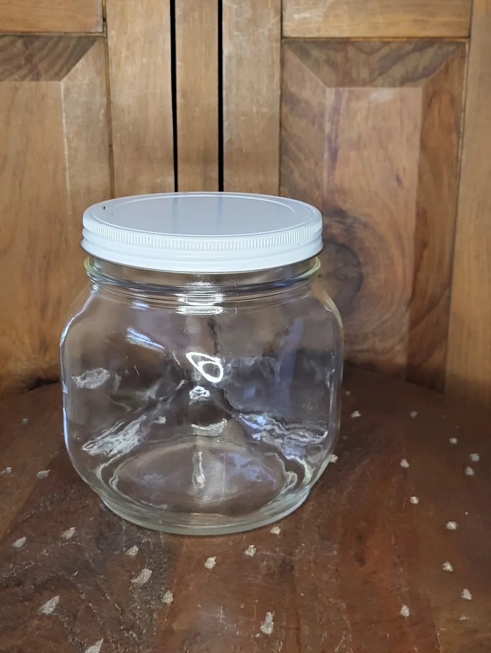 Clear Glass Storage Jar with White Screw Lid - Picture 10 of 12